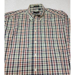 FA MacCluer Shirt Men's L Colorful Plaid Long Sleeve Button Up Imported Cotton